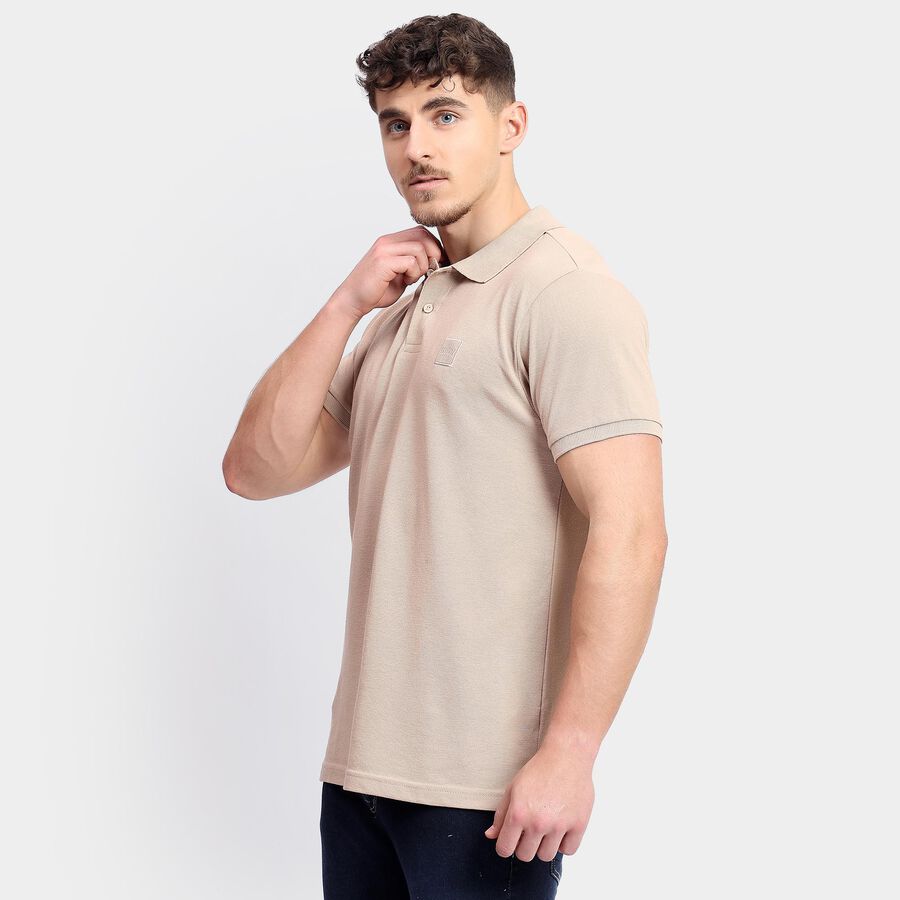 Men's Collared Half Sleeves T-Shirt , गहरा पीला, large image number null