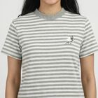 Women's Light Grey Round Neck Casual T-Shirt, Melange Light Grey, small