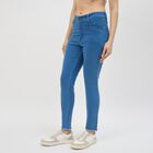 Women's Slim Fit Classic Jeans, मध्यम नीला, small
