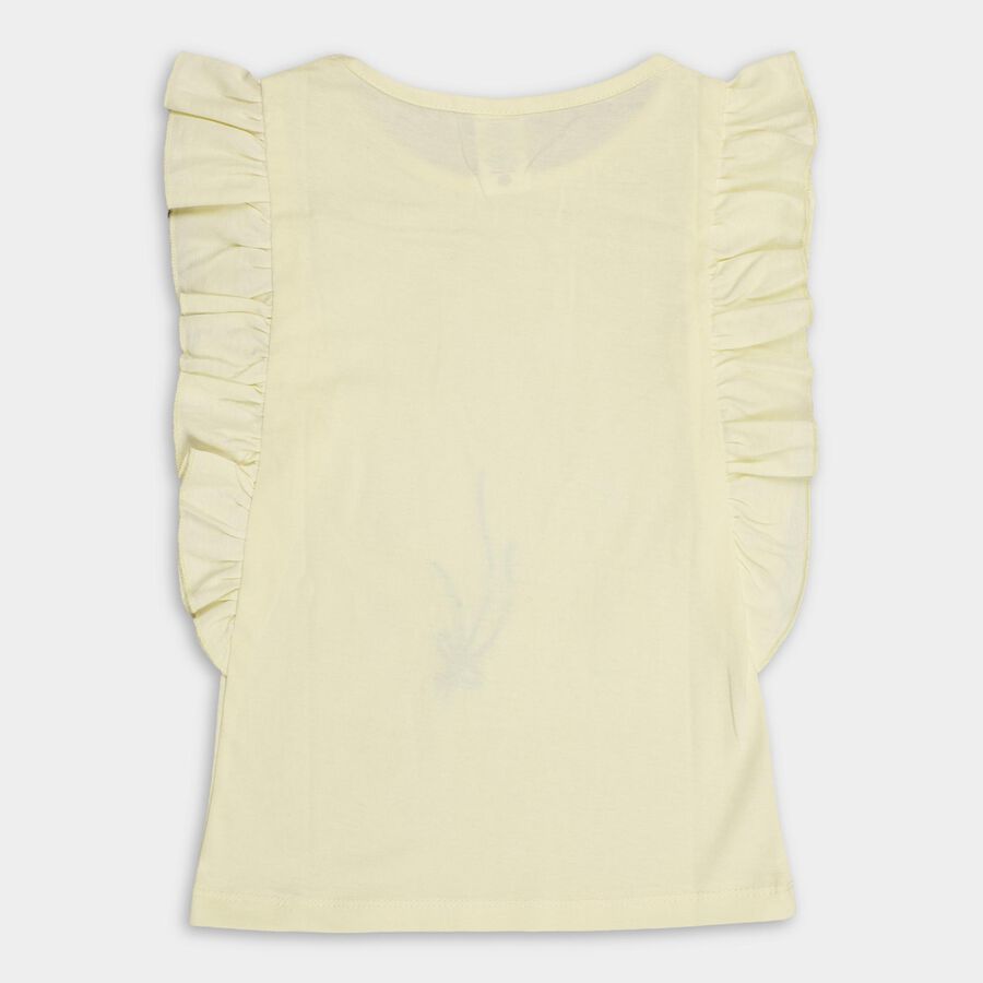 Girls' 100% Cotton T-Shirt, पीला, large image number null