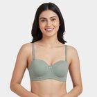 Women's Light Green Sweetheart Neck Padded Underwired T-Shirt Bra, Light Green, small