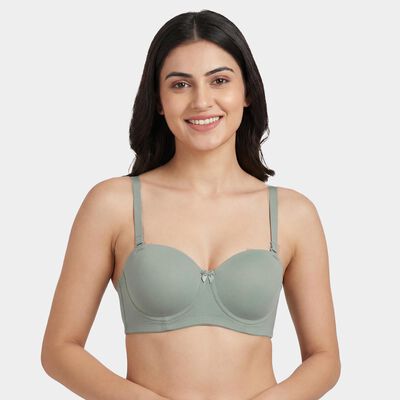 Women's Light Green Sweetheart Neck Padded Underwired T-Shirt Bra