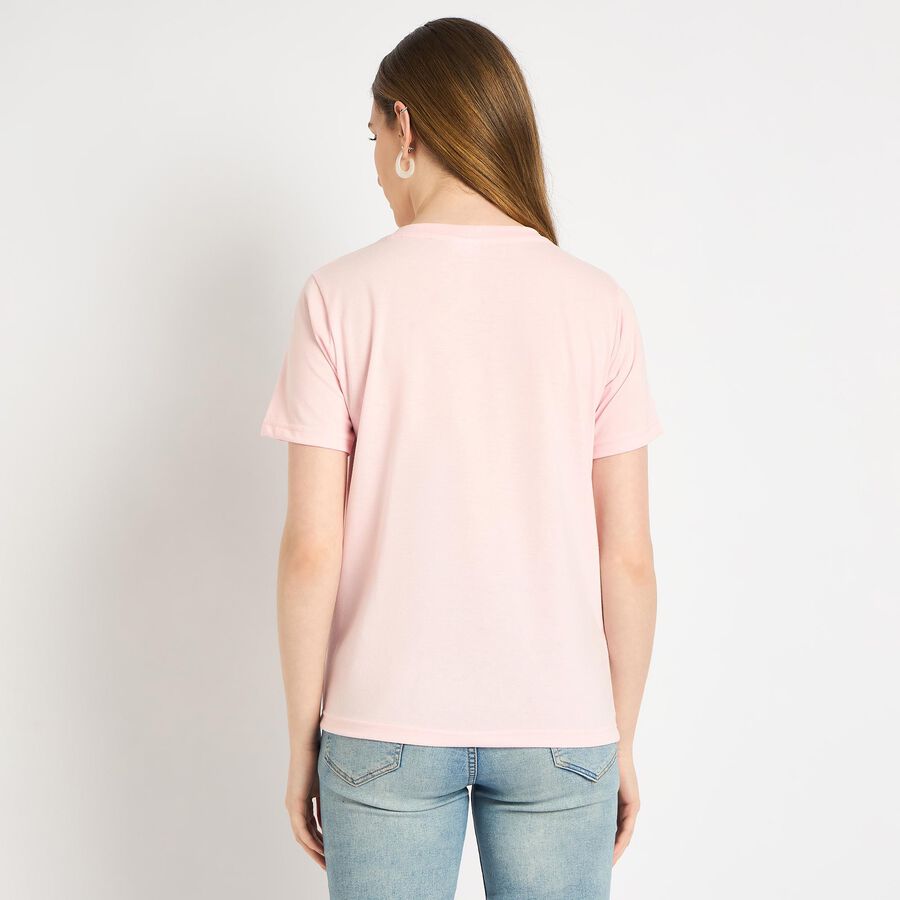 Ladies' 100% Cotton Round Neck T-Shirt , Light Pink, large