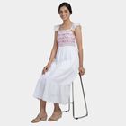 Women's Pink Cotton V-Neck Casual Dress, Pink, small