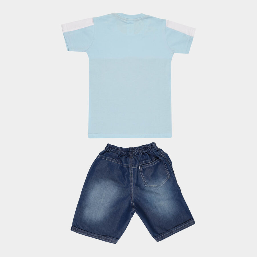 Boys Cotton Baba Suit, Light Blue, large image number null