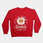 Girls' Fuchsia Crew Neck Pullover Sweatshirt, रानी (फ्यूशिया), small