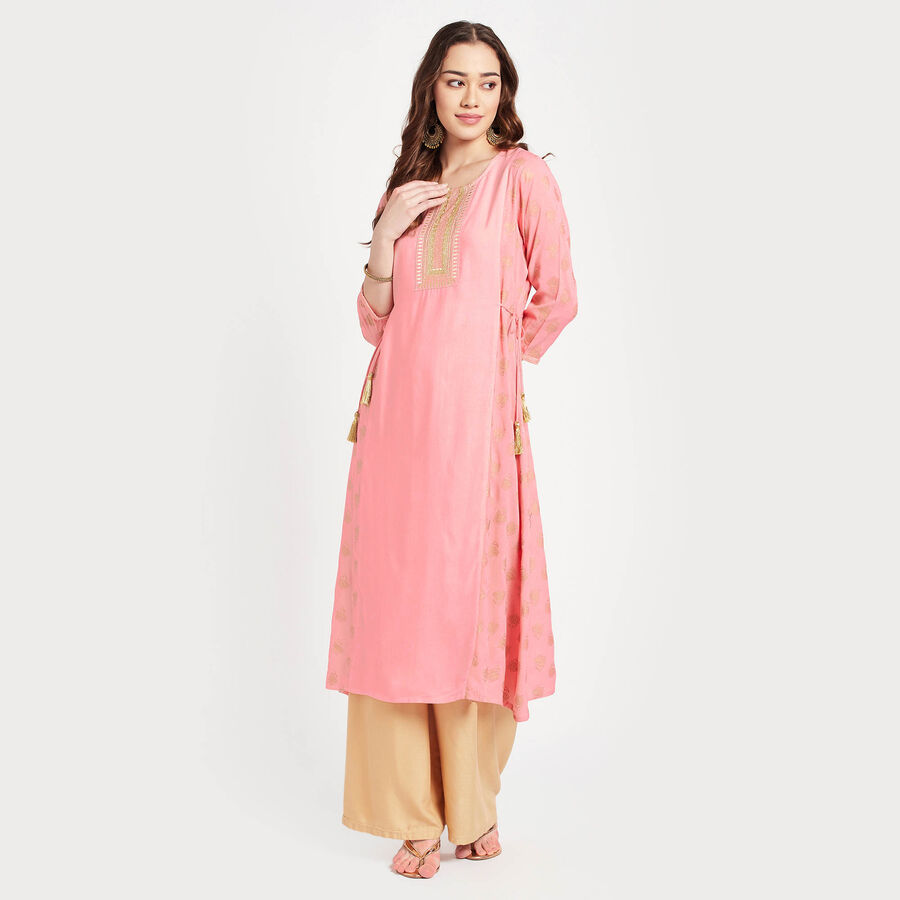 Embroidered Kurta, Light Pink, large image number null