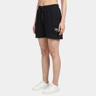 Women's Black Regular Fit Drawstring Shorts, Black, small