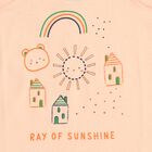 Infants' Soft Peach Cotton Round Neck Casual Vest, पीच, small image number null