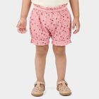 Girls Pink Regular Fit Floral Bloomer Shorts, हल्का गुलाबी, small