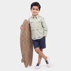 Boys' Light Green Green Cotton Casual Shirt, हल्का हरा, small