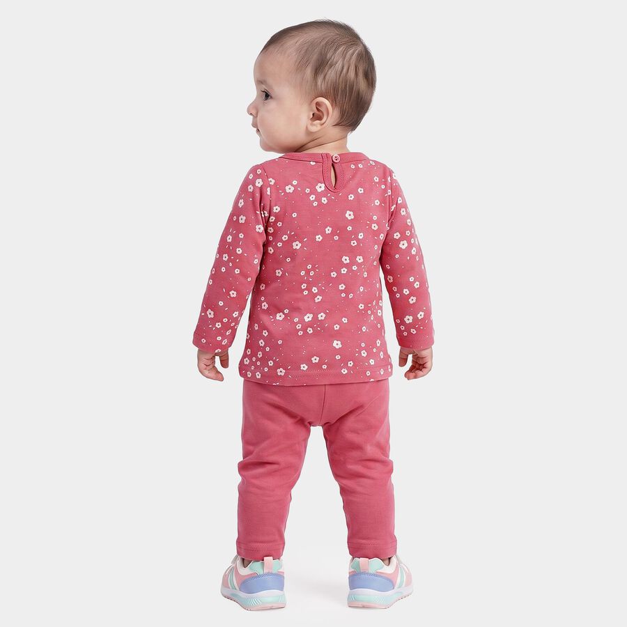 Infants Purple Cotton Round Neck Lounge Set Hipster Set, Purple, large