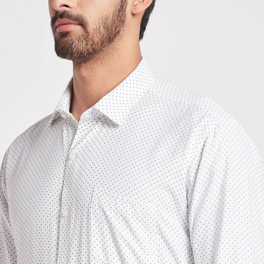 Printed Formal Shirt, White, large image number null