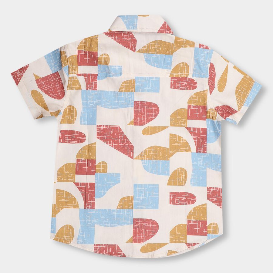 Boys' 100% Cotton Regular Collar Casual Shirt , Off White, large image number null