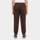 Boys' Brown Regular Fit Cargo Trousers, भूरा, small
