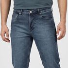 Men's Blue Slim Fit Faded Jeans, Mid Blue, small