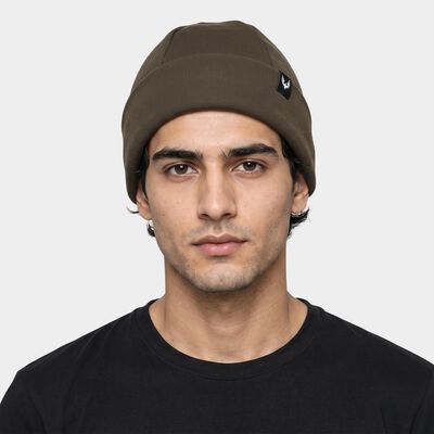 Men's Olive Green Solid Beanie Cap
