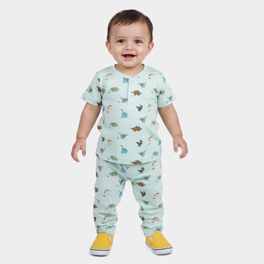 Infants' Night Suit, Light Green, large