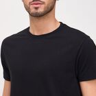 Men's Round Neck Half Sleeves T-Shirt, Black, small image number null