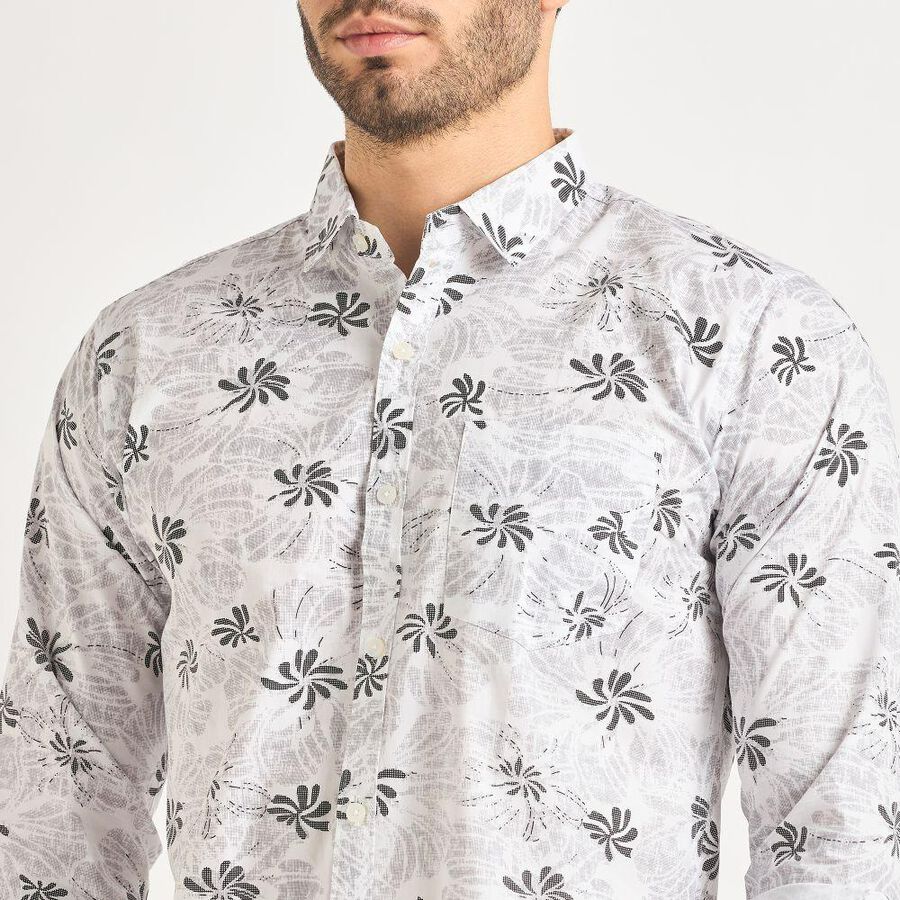 Men's 100% Cotton Casual Shirt , Light Grey, large image number null