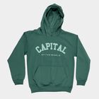 Boys Deep Forest Green Hooded Neck Casual Sweatshirt, गहरा हरा, small image number null