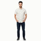 Men's Light Green Cotton Spread Collar Regular Fit Casual Shirt, Light Green, small
