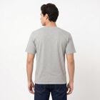 Men Grey Round Neck Regular T-Shirt, Melange Mid Grey, small