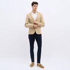 Men's Light Beige Slim Fit Single-Breasted Blazer, गहरा पीला, small image number null