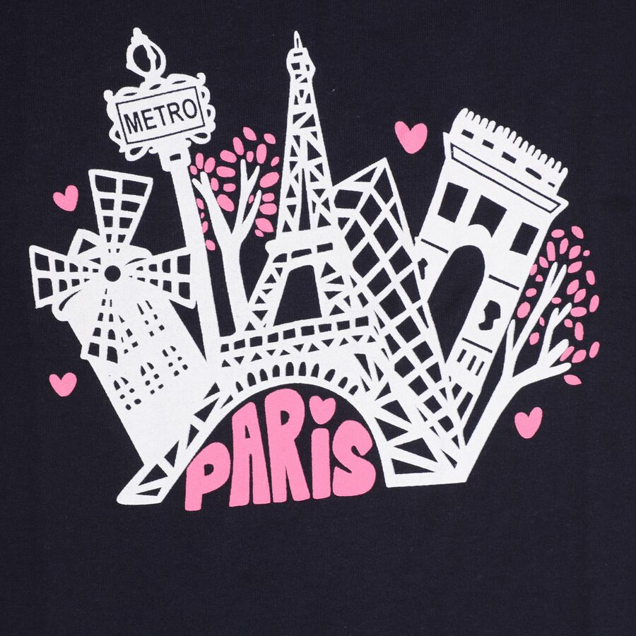 Girls' T-Shirt, Navy Blue, large image number null
