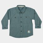 Infants Teal Blue Cotton Collared Utility Shirt, Teal Blue, small