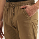 Men's 100% Cotton Jogger Track Pants, Khaki, small