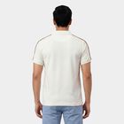 Men's White Polo Collar Casual Half Sleeve T-Shirt, White, small