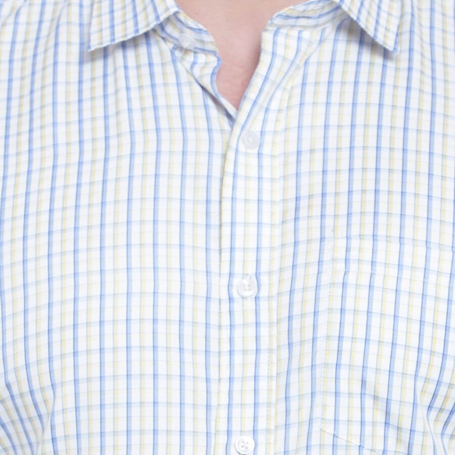 Checks Formal Shirt, Yellow, large image number null