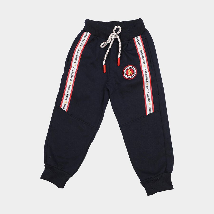 Boys' Navy Blue Jogger Fit Side Striped Pyjama, Navy Blue, large