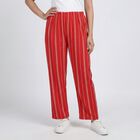 Women's Red Solid Elastic Waist Pyjama, Red, small
