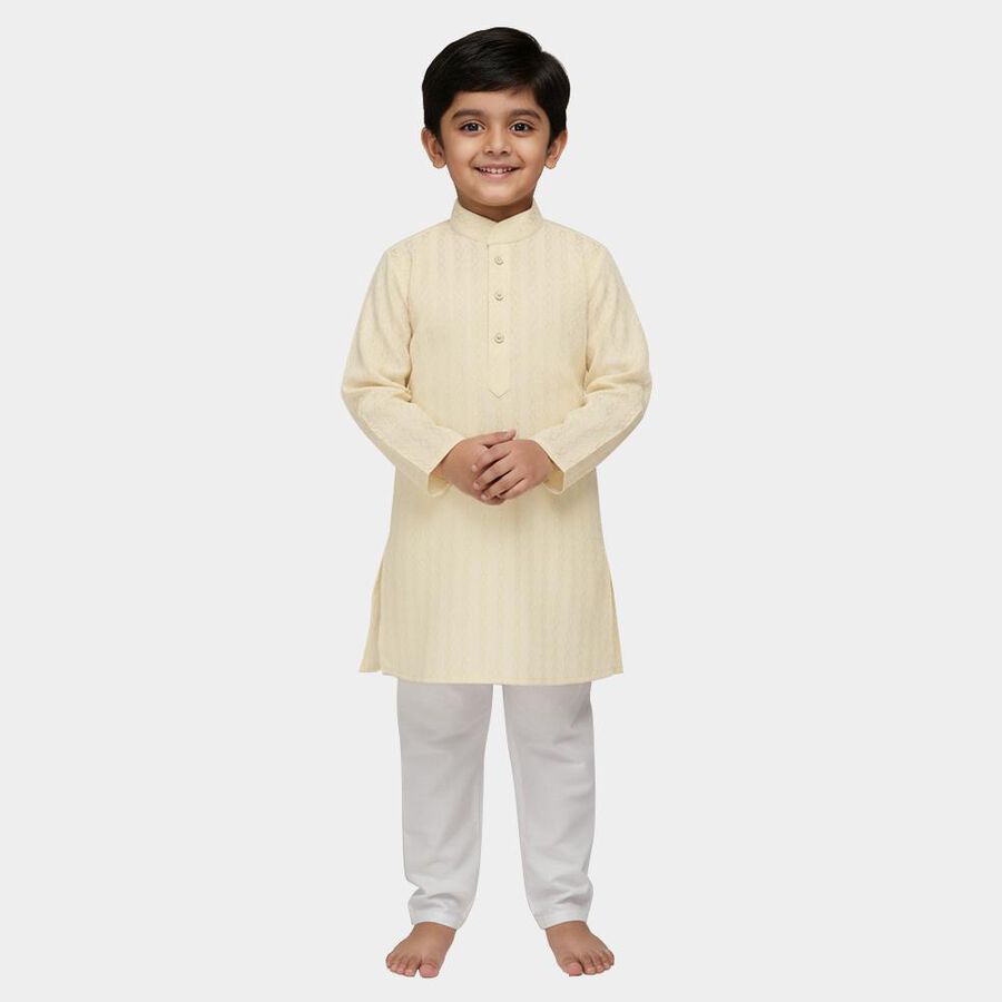 Boys' Kurta Pyjama, Beige, large image number null