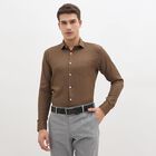 Men's Rich Chocolate Brown Full Sleeve Classic Formal Shirt, भूरा, small
