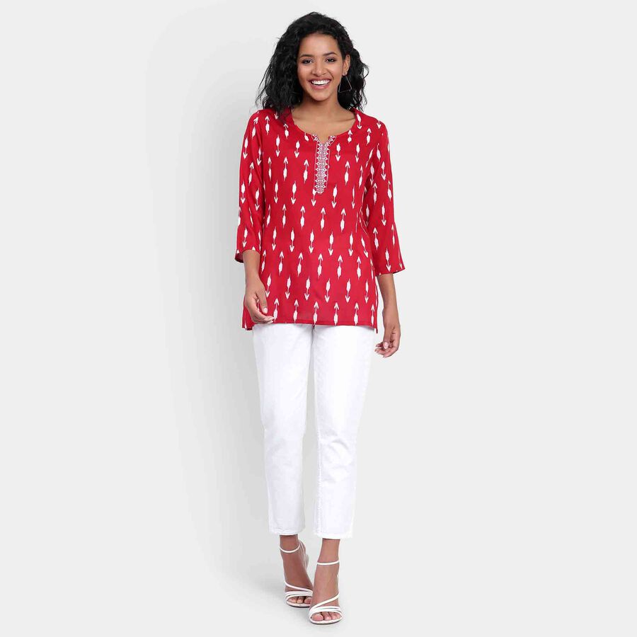 Printed Kurti, Red, large image number null