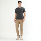 Men's Dark Charcoal Polo Neck Classic T-Shirt, Charcoal, small