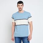 Men's Round Neck Half Sleeves T-Shirt, Light Blue, small