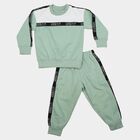 Boys Mint Green Crew Neck Colorblock Baba Suit, हल्का हरा, small