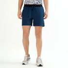Men's Deep Navy Blue Regular Fit Elastic Waist Bermuda Shorts, Teal Blue, small