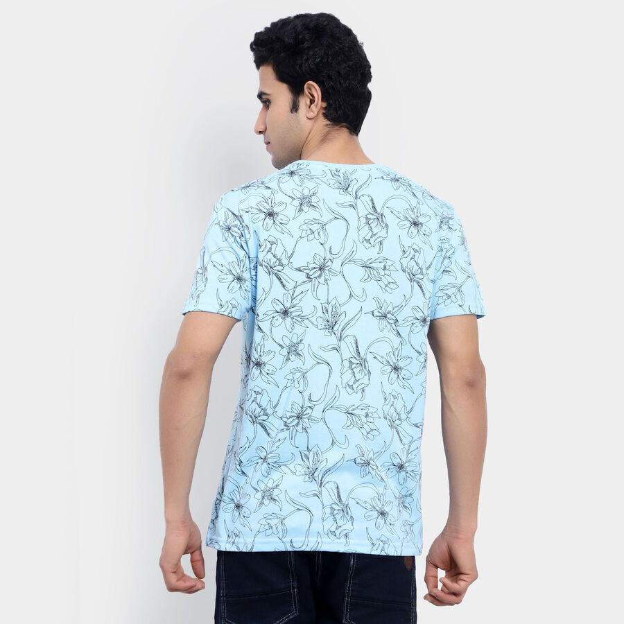 All Over Print Round Neck T-Shirt, Sky Blue, large image number null