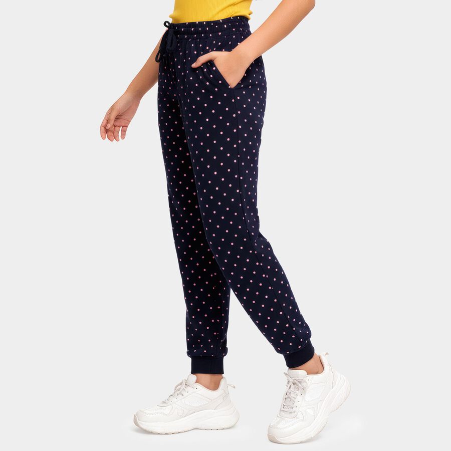 Girls' Navy Blue Cotton Blend Minimalist Pyjama, Navy Blue, large