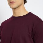 Men's Round Neck Half Sleeves T-Shirt, Wine, small image number null