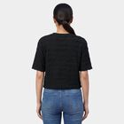 Women's Black Mock Neck Minimalist Top, Black, small