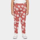 Girls Pink Regular Fit Floral Printed Pyjama, Light Pink, small