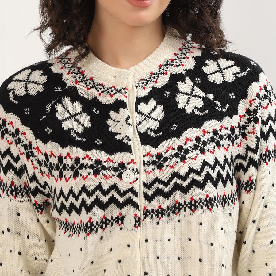 Ladies' Cardigan, Off White, large image number null