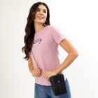 Women's Soft Lilac Purple Round Neck Graphic Printed T-Shirt, Lilac, small