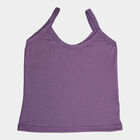 Girls Cotton Solid Vest, Purple, small image number null